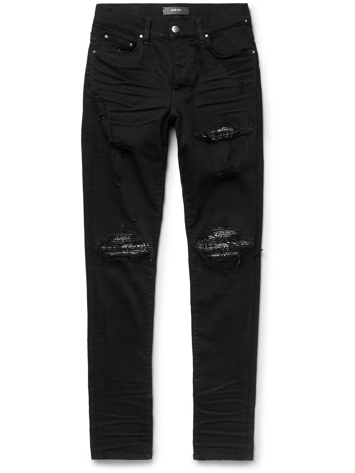 AMIRI - MX1 Skinny-Fit Panelled Distressed Jeans - Black Amiri