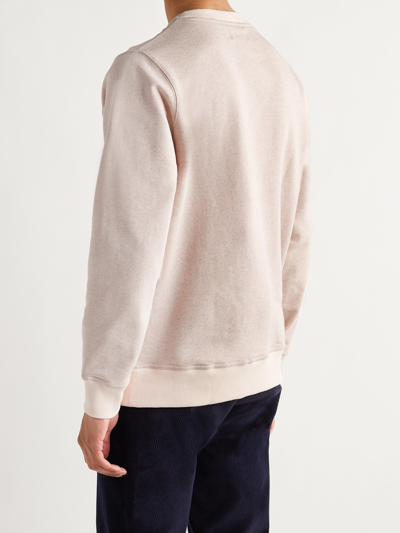 OLIVER SPENCER - Robin Mélange Loopback Cotton and Linen-Blend Jersey Sweatshirt - Neutrals