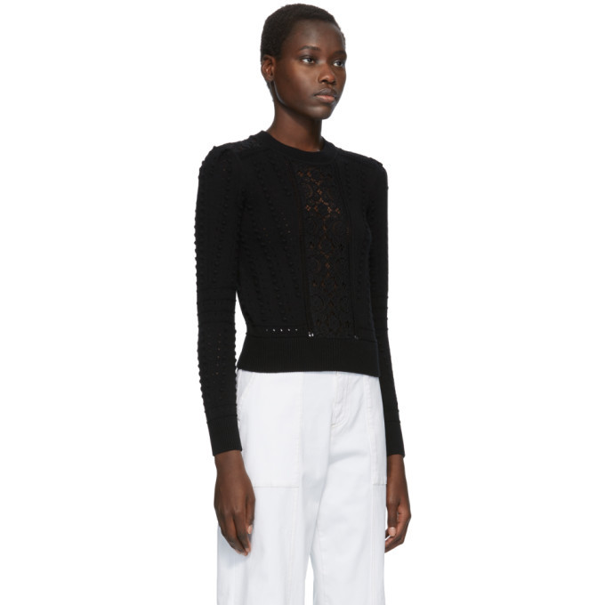 black fitted sweater