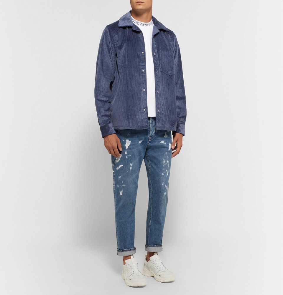 Acne Studios - River Tapered Paint-Splattered Stretch-Denim Jeans - Men ...