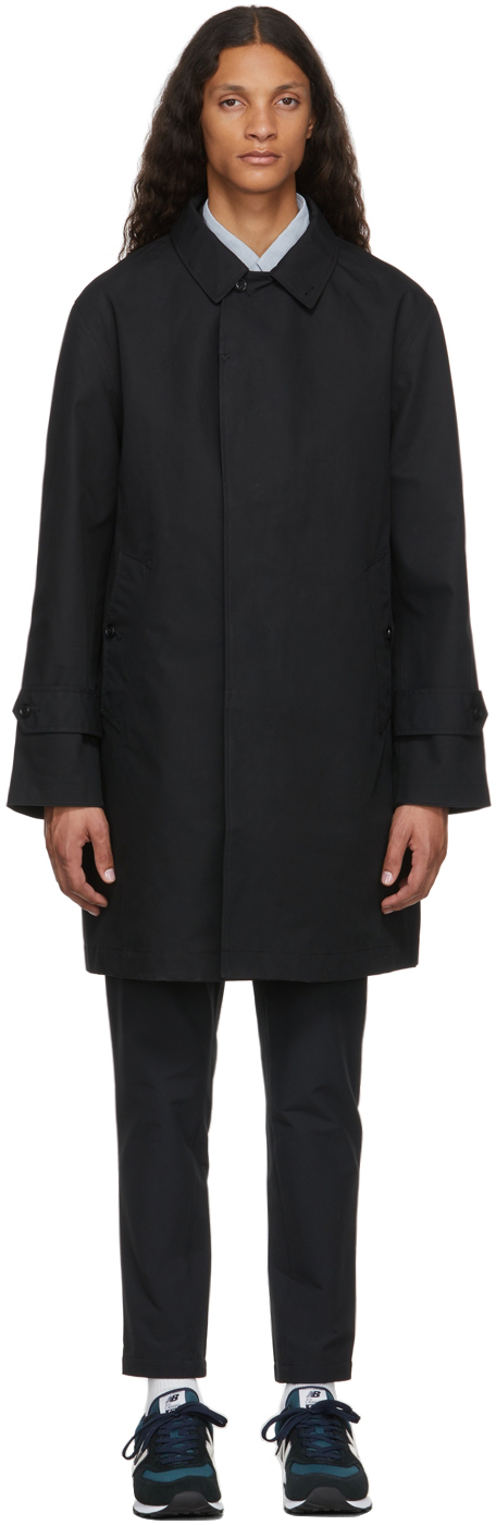 Nanamica Black Gore-Tex Soutien Collar Coat Nanamica