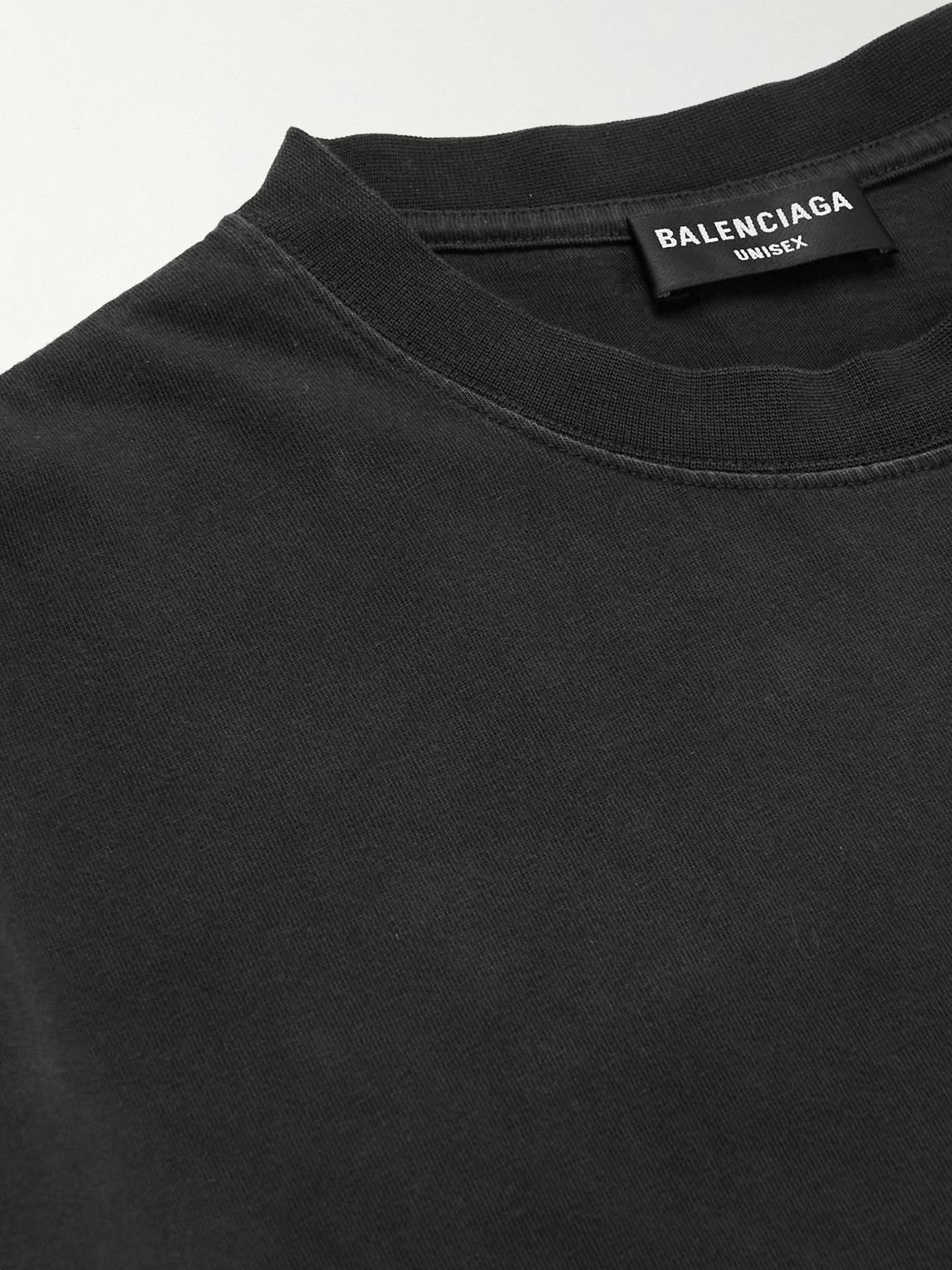 Balenciaga - BB Paris Logo-Embroidered Organic Cotton-Jersey T-Shirt - Black