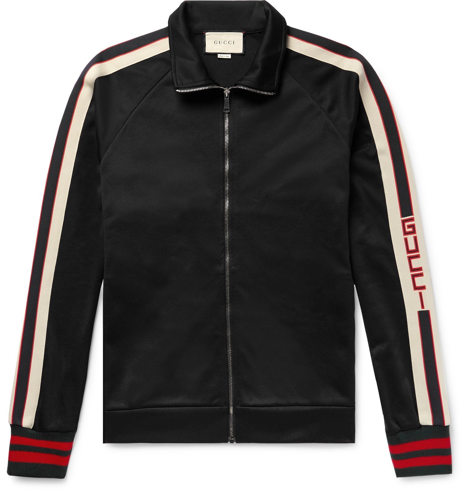 Gucci - Webbing-Trimmed Tech-Jersey Track Jacket - Black Gucci