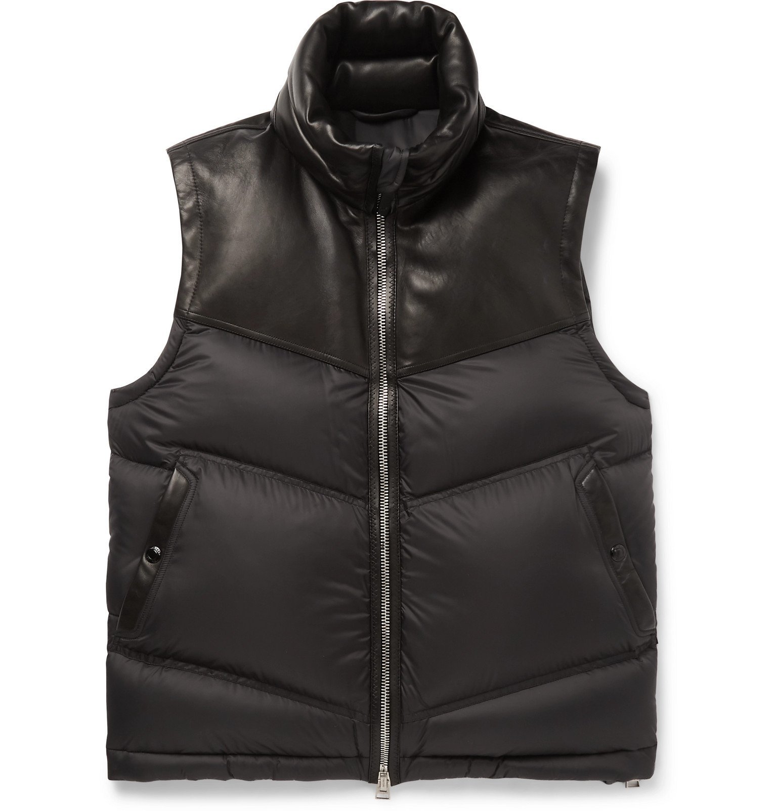 TOM FORD - Quilted Leather and Shell Down Gilet - Black TOM FORD