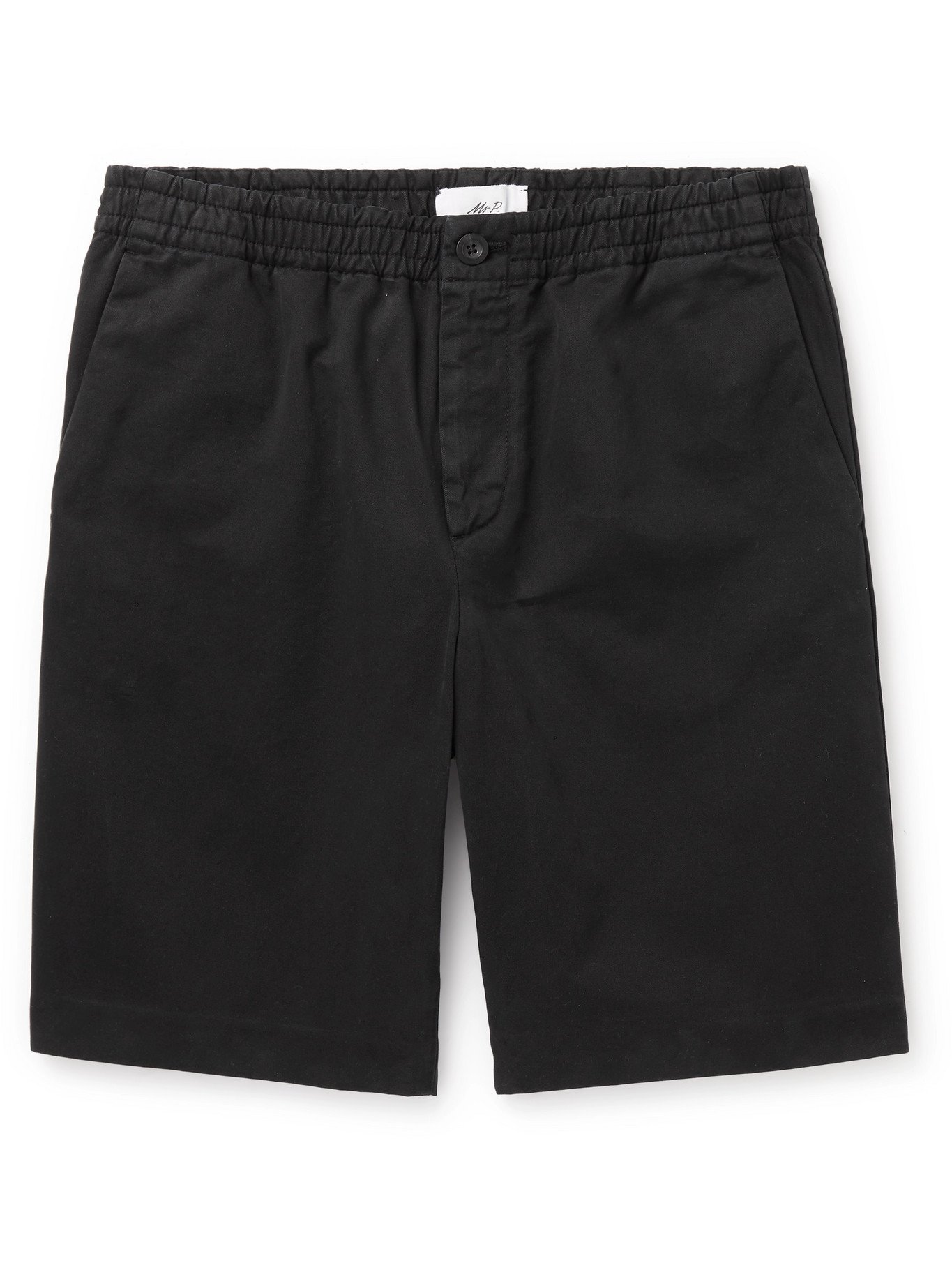 MR P. - Dock Garment-Dyed Cotton-Twill Elasticated Shorts - Black Mr P.