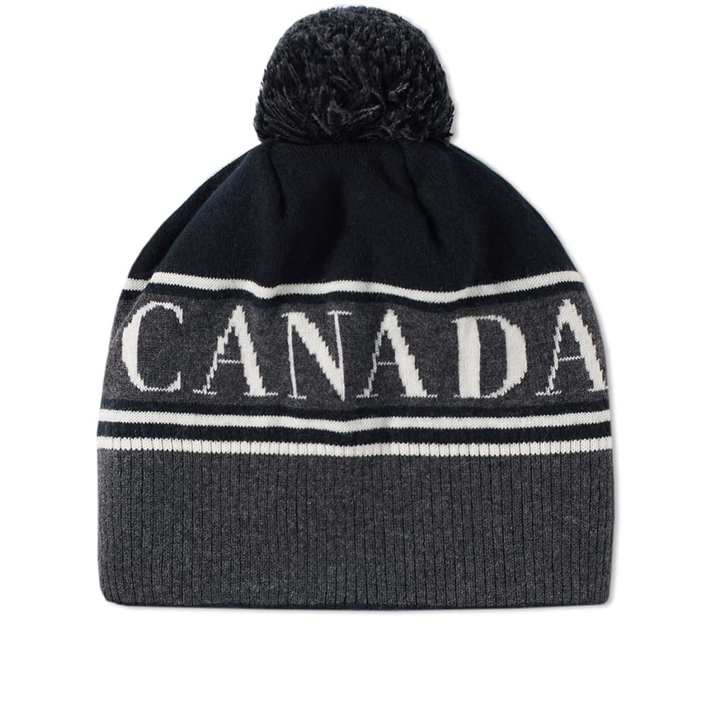 Canada Goose Logo Pom Beanie Black 