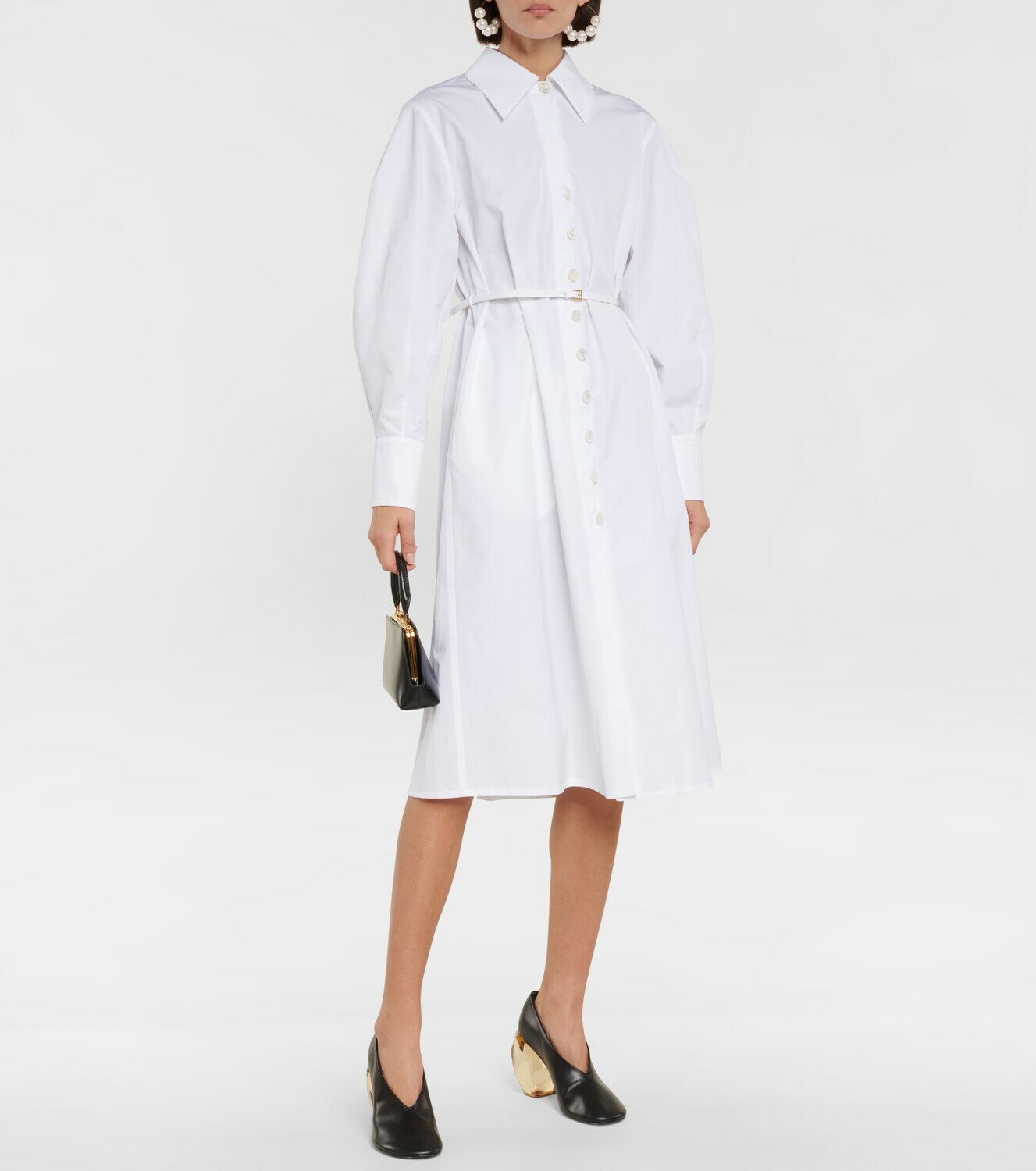 Jil Sander - Cotton poplin belted shirt dress Jil Sander