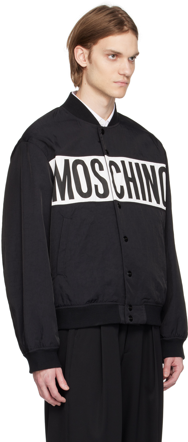 Moschino Black Printed Bomber Jacket Moschino