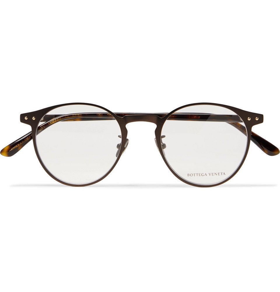 Bottega Veneta - Round-Frame Metal and Tortoiseshell Acetate Optical ...