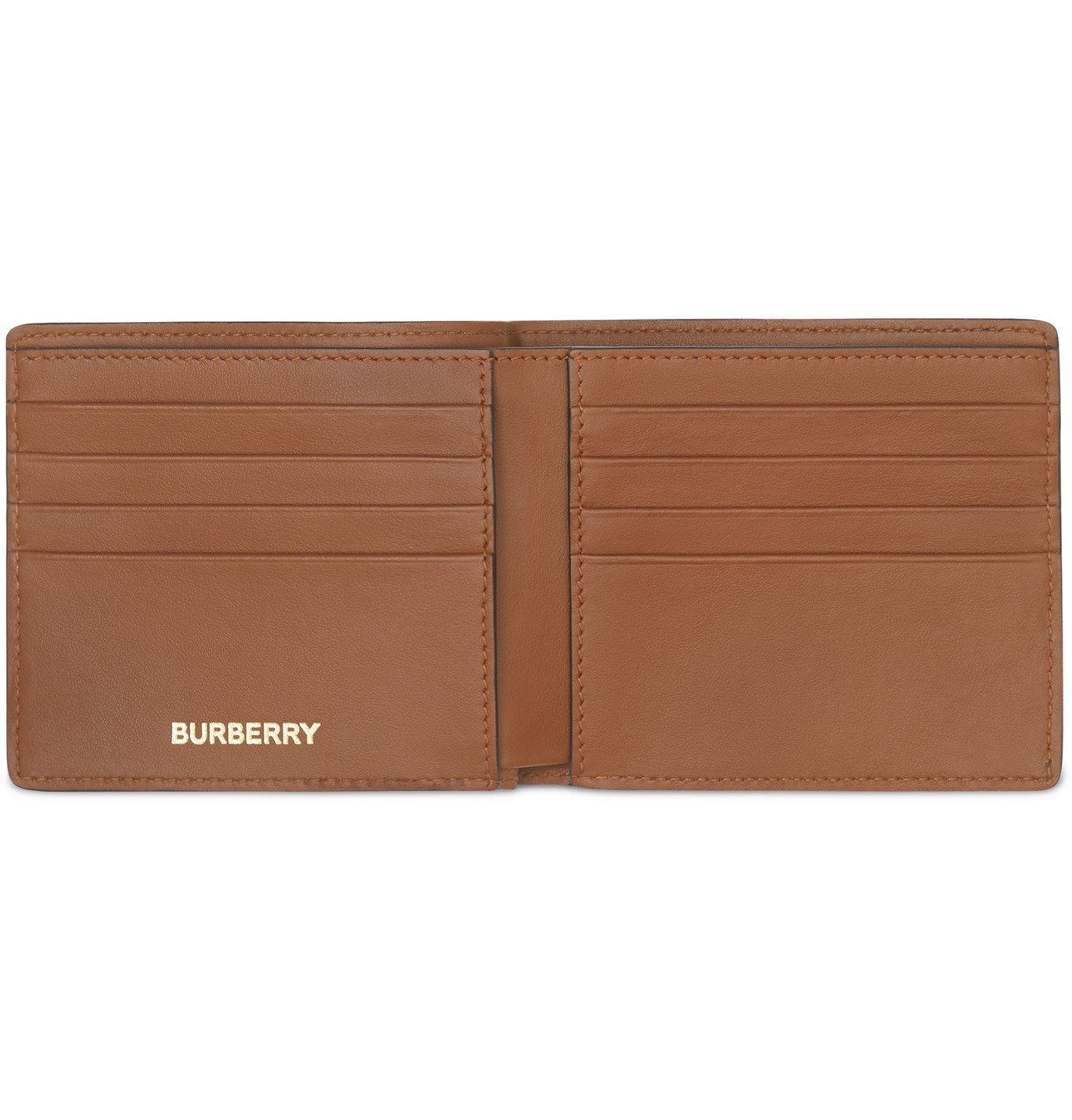 Burberry LogoPrint CoatedCanvas Billfold Wallet Brown Burberry