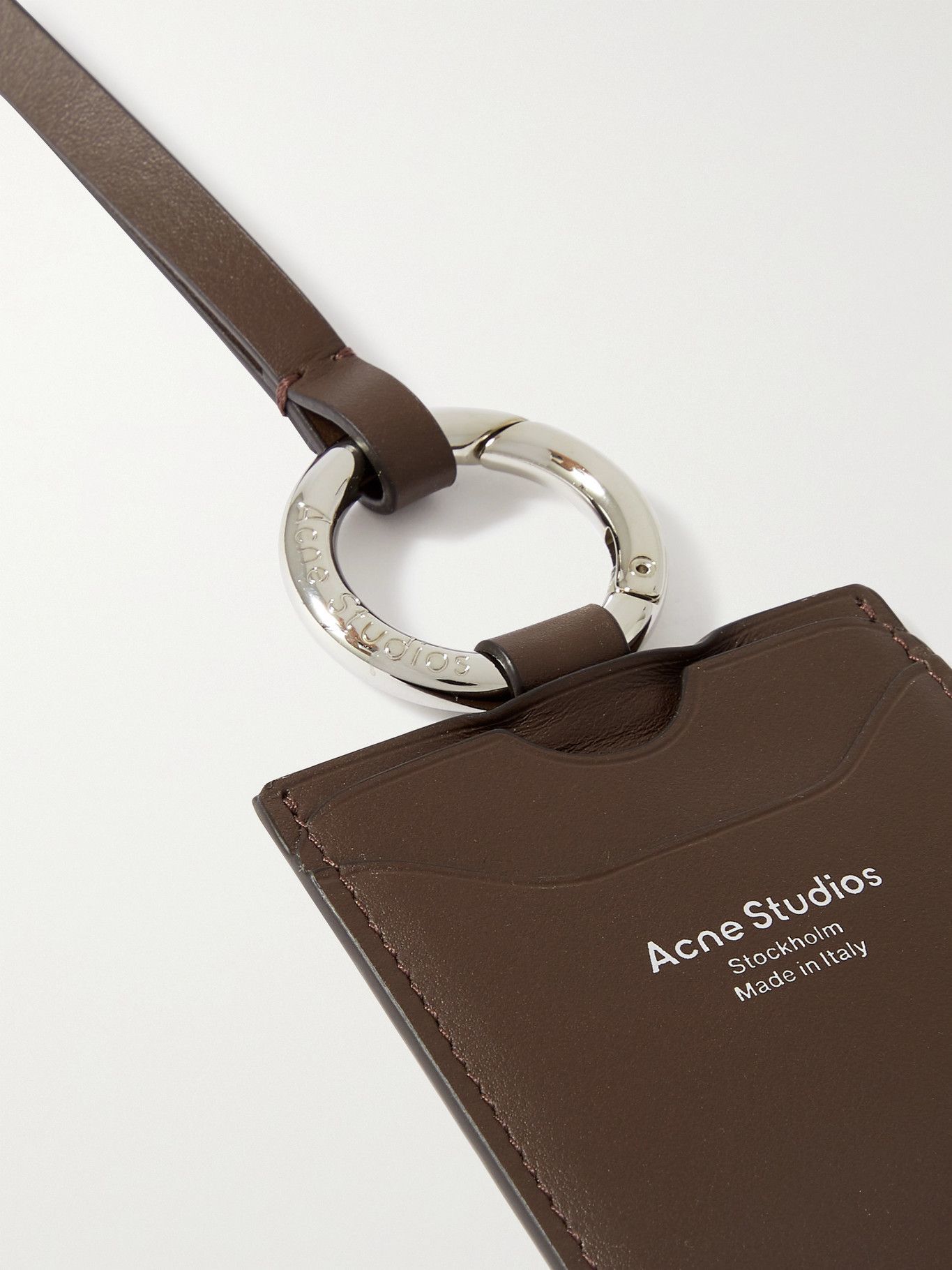 Acne Studios - Logo-Print Leather Cardholder Lanyard Acne Studios