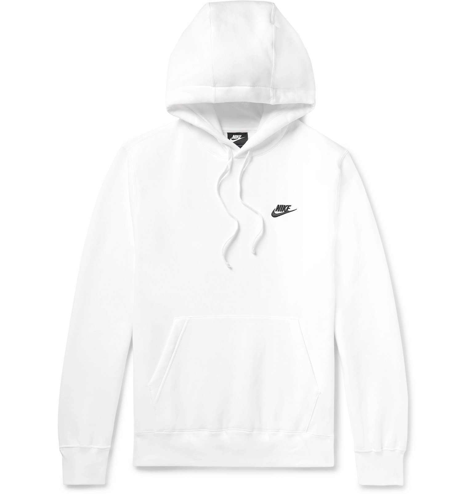 nike pullover hoodie with embroidered logo in white