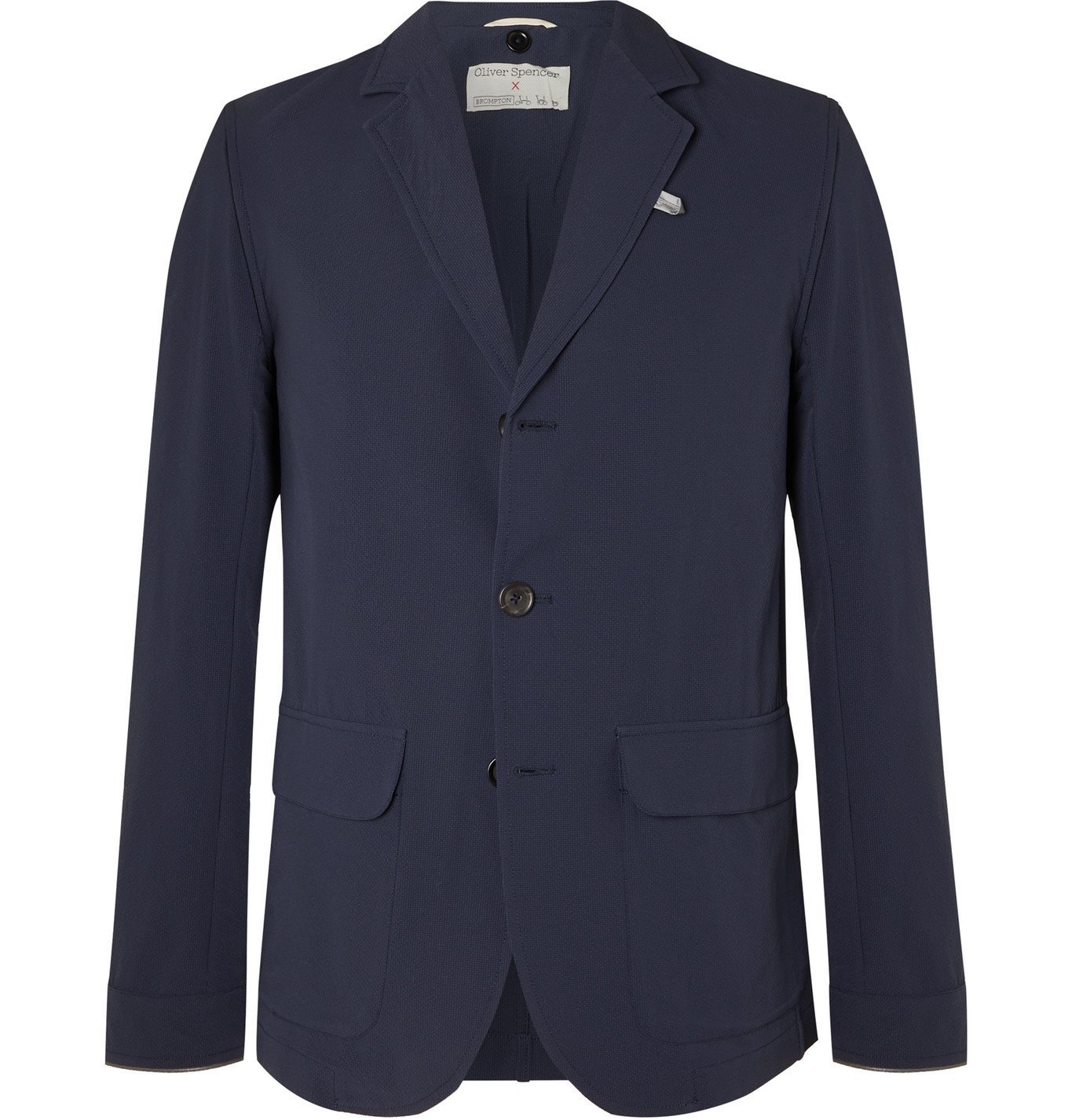 Oliver Spencer - Brompton Reflective-Trimmed Shell Cycling Blazer - Blue
