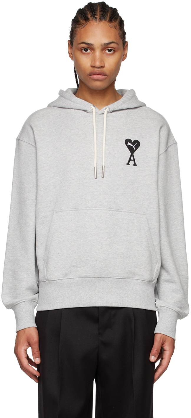 AMI Alexandre Mattiussi Gray Puma Edition Cotton Hoodie AMI Alexandre ...