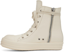 Rick Owens White Leather High Sneakers