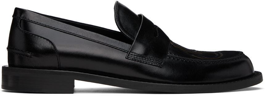 JW Anderson Black Leather Moccasin Loafers JW Anderson