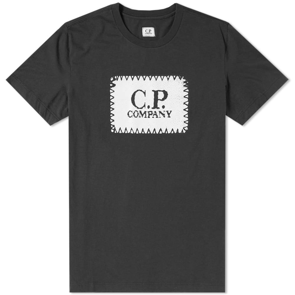 C.P. Company Stitch Block Logo Tee Black C.P. Company