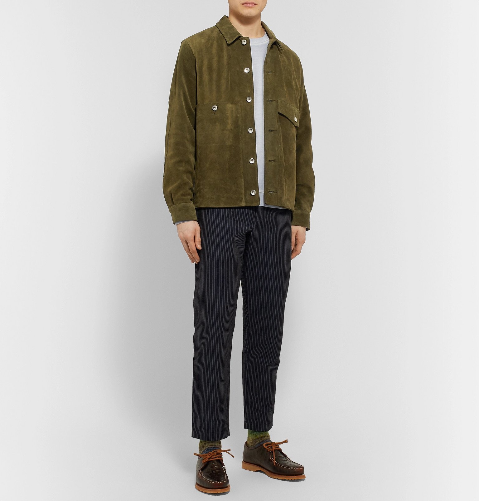 YMC - Suede Trucker Jacket - Green YMC