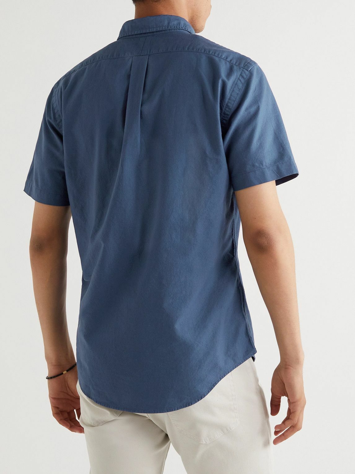 Polo Ralph Lauren - Slim-Fit Button-Down Collar Cotton-Chambray Shirt - Blue