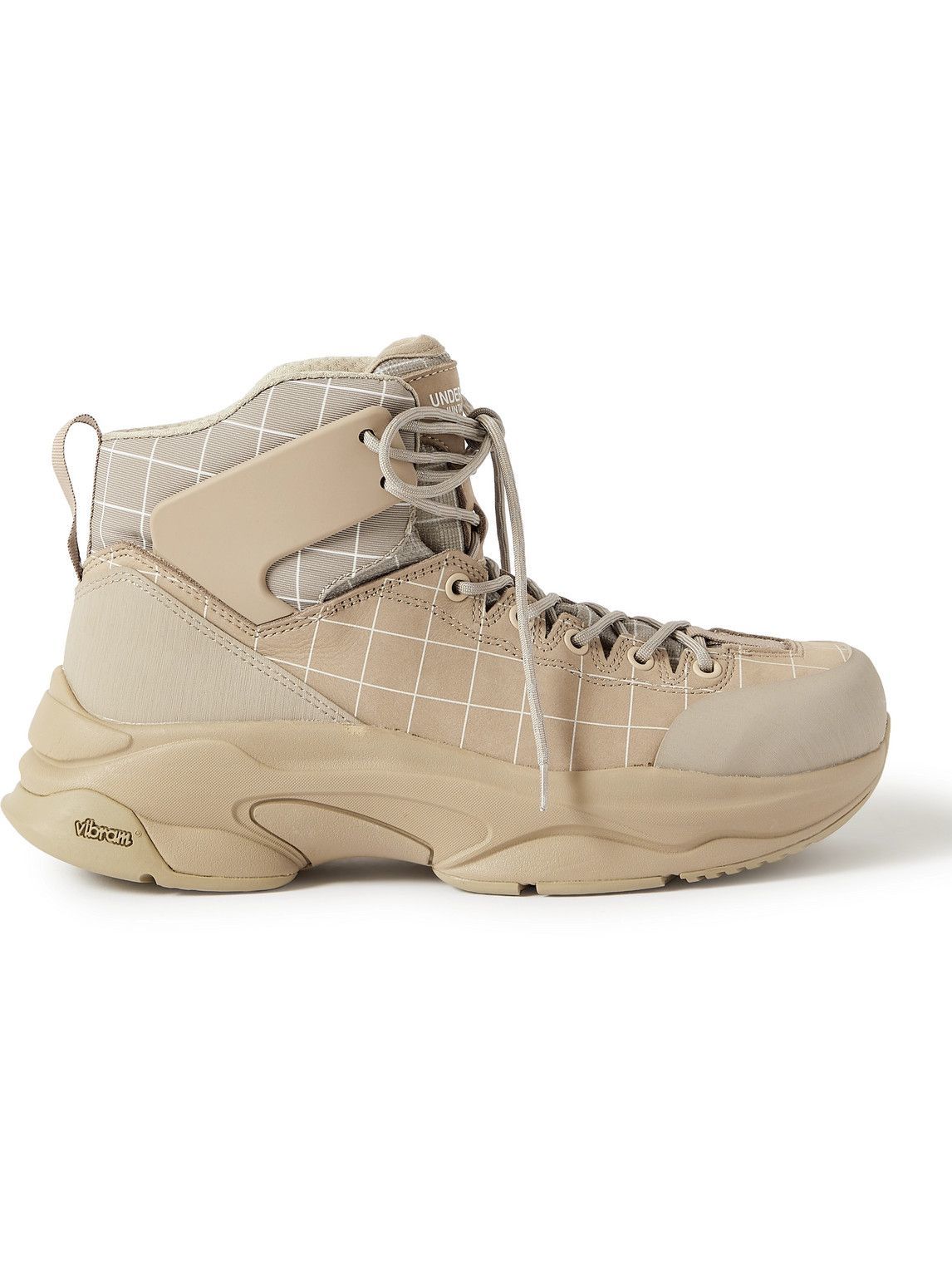 UNDERCOVER - Checked Nubuck and Canvas Hiking Boots - Neutrals Undercover