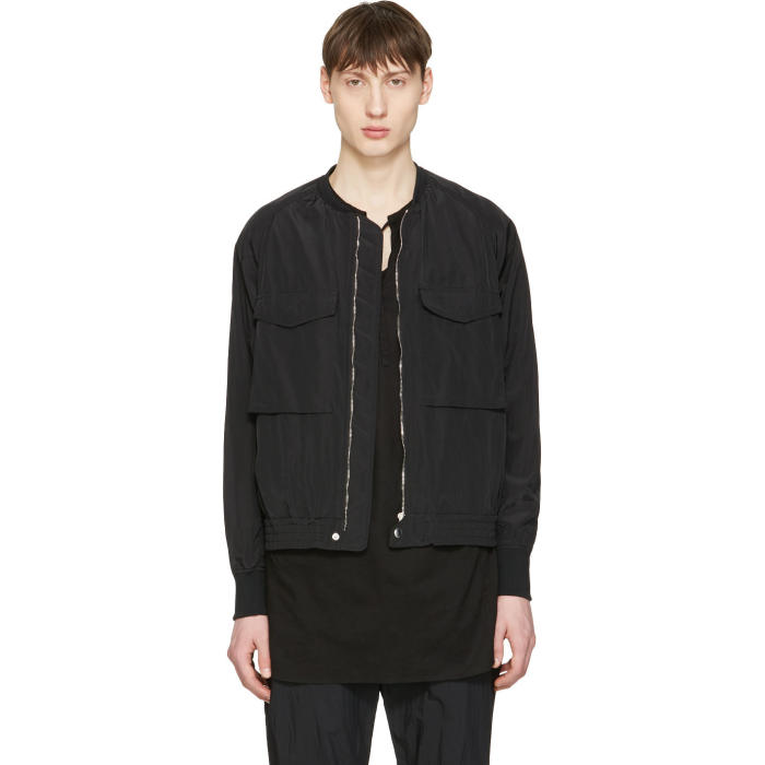 nylon blend bomber jacket