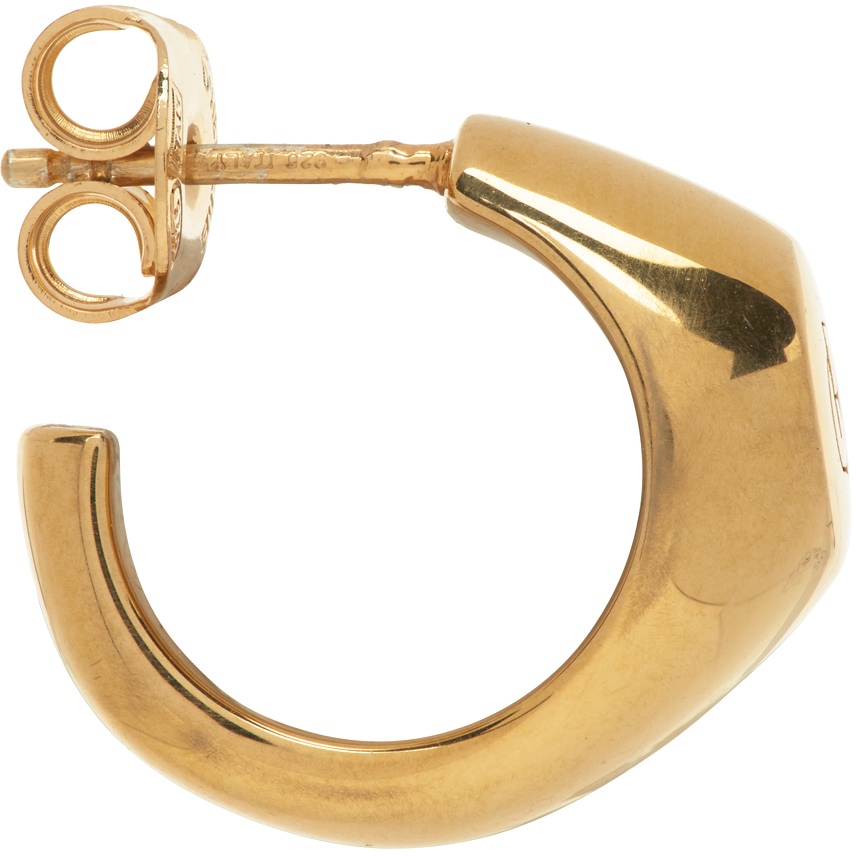 D Heygere Gold Signet Hoop Earrings