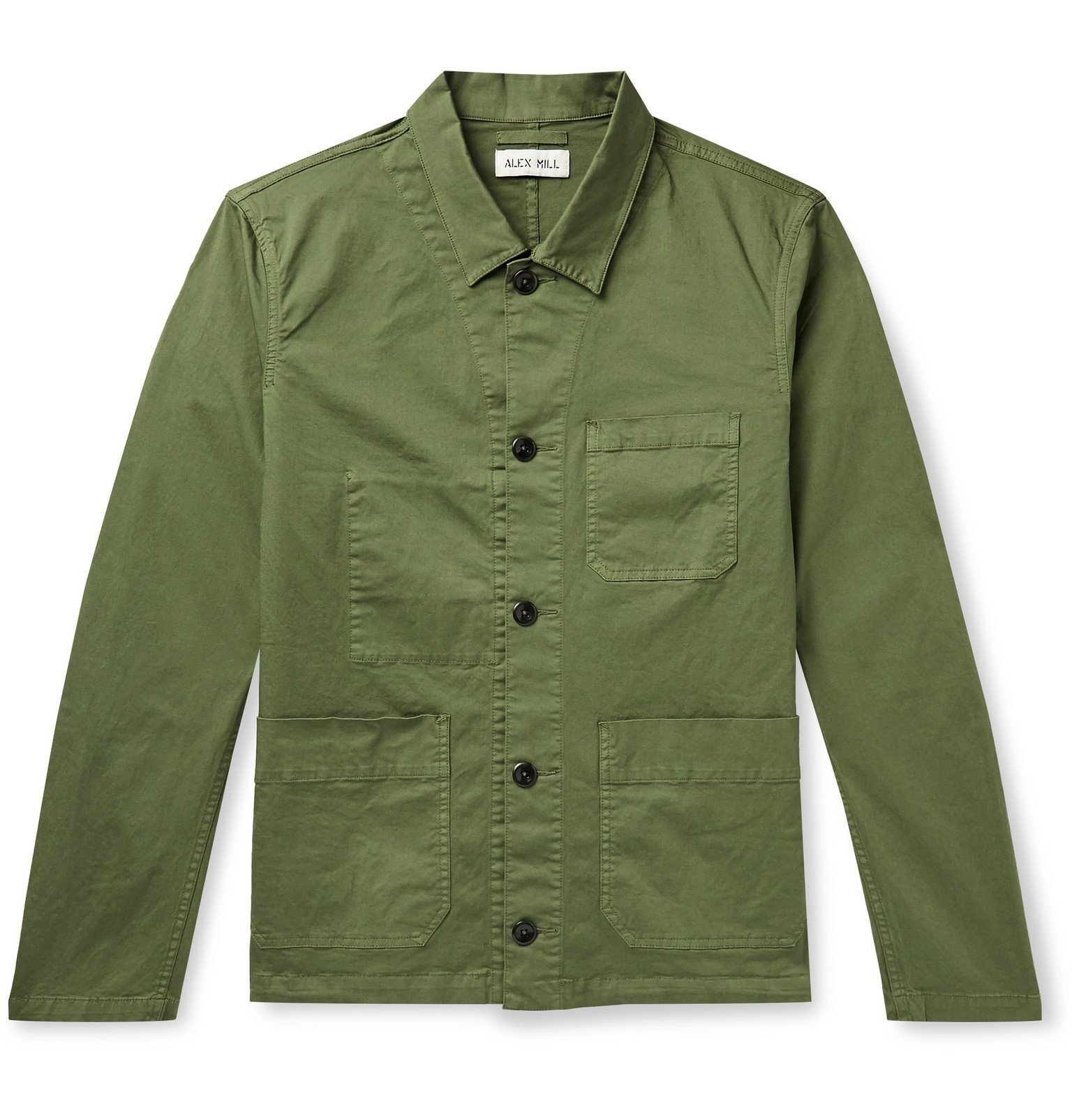 stretch twill shirt jacket