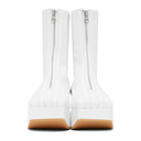 Flat Apartment White Squared Toe Zip Boots