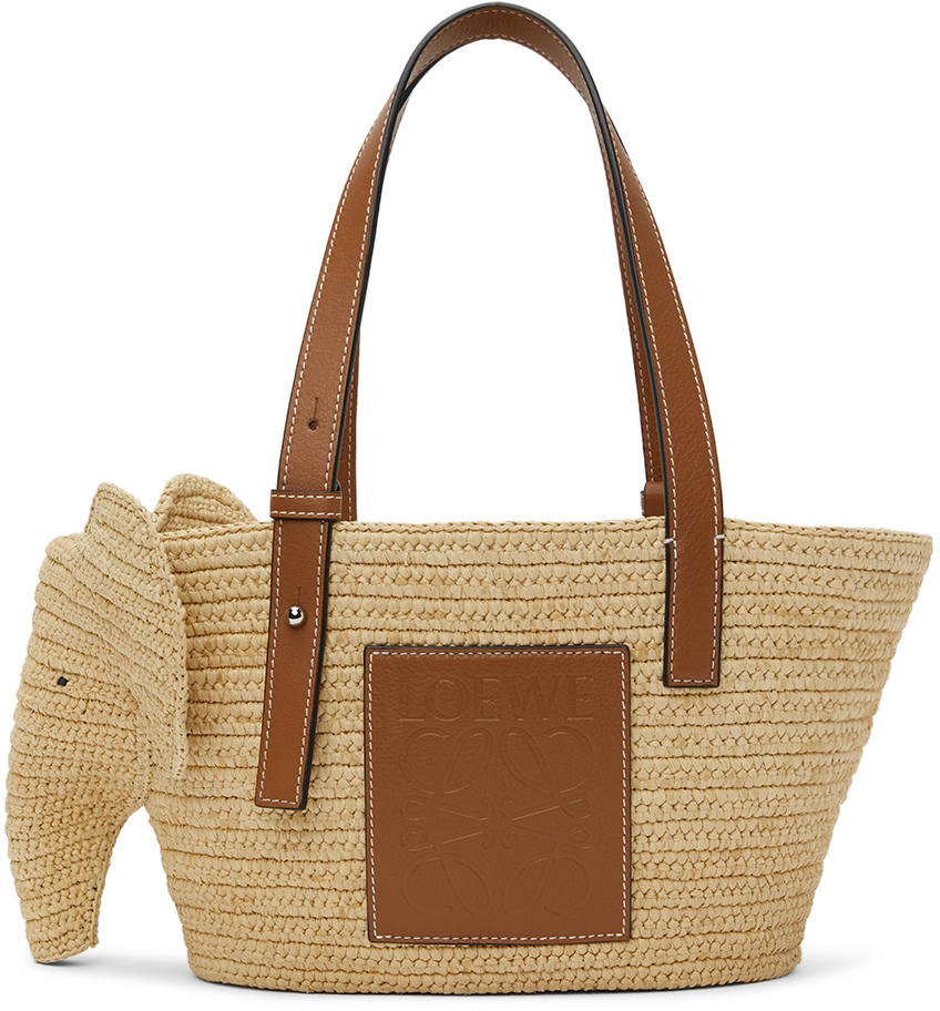 Loewe Tan Small Elephant Basket Tote Loewe