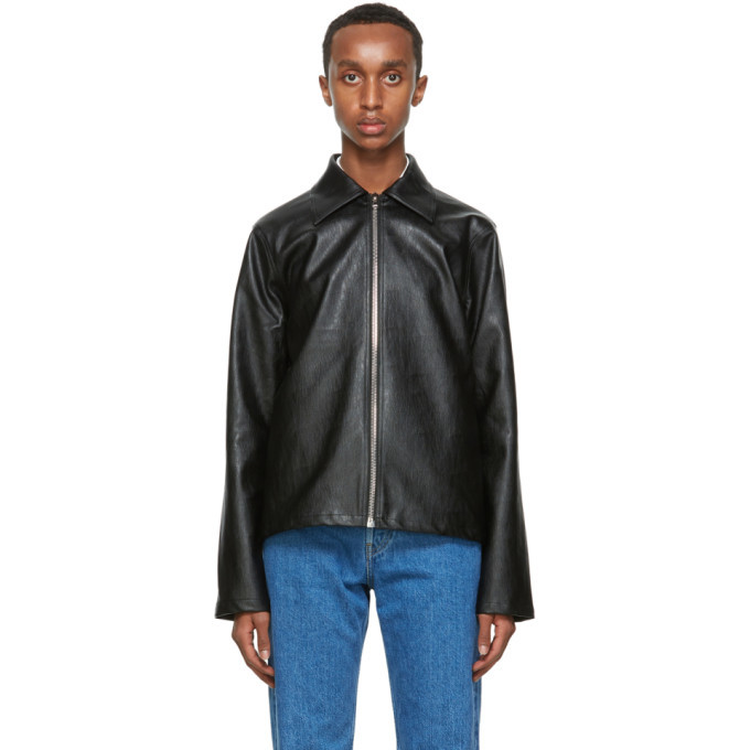 Sefr Black Faux-Leather Truth Jacket Séfr