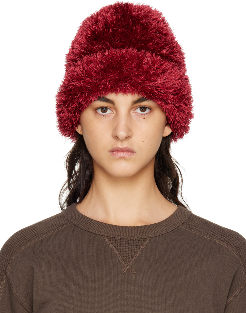 Nicholas Daley Burgundy Fuzzy Beanie Nicholas Daley