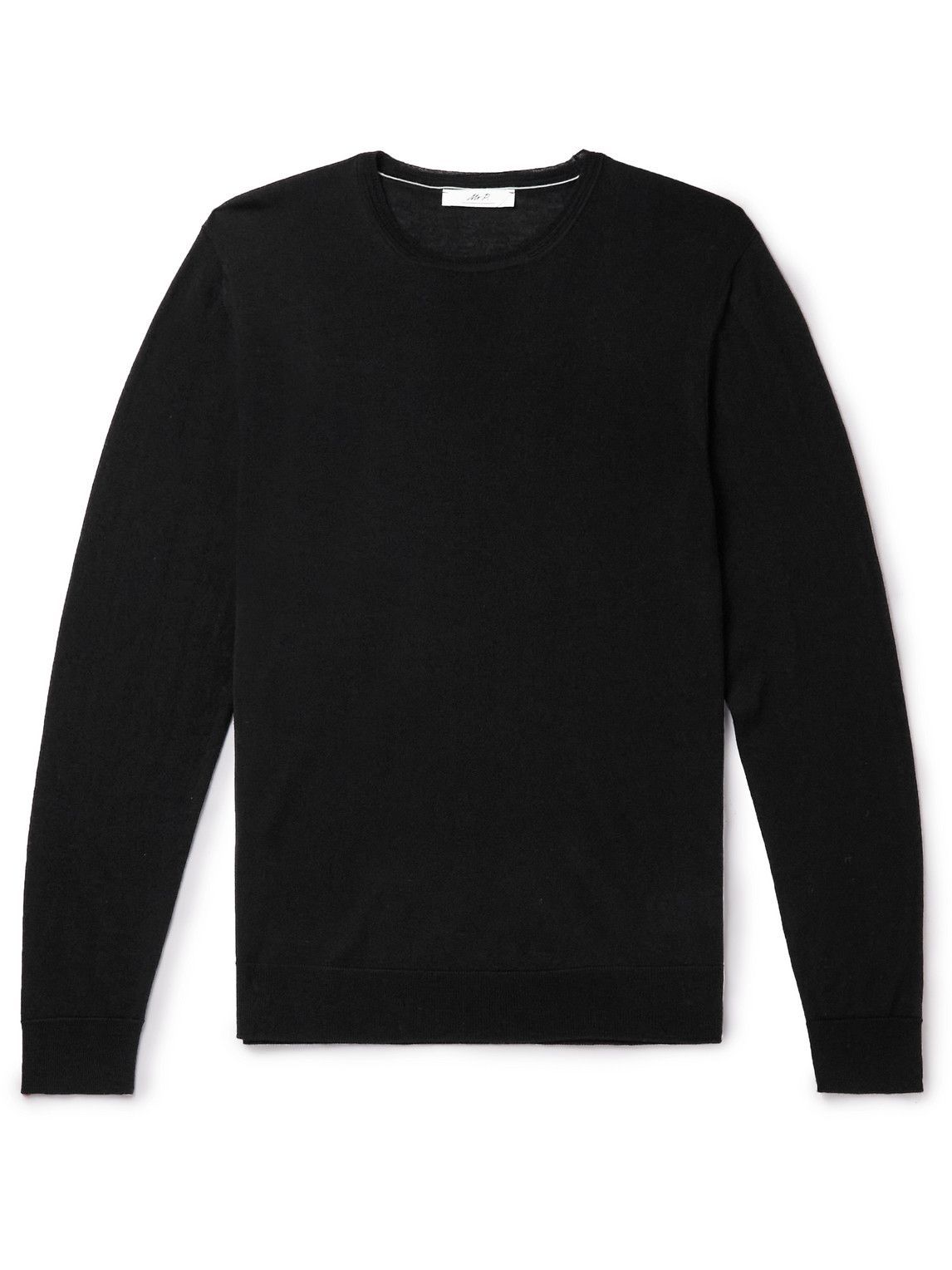 Mr P. - Slim-Fit Merino Wool Sweater - Black Mr P.