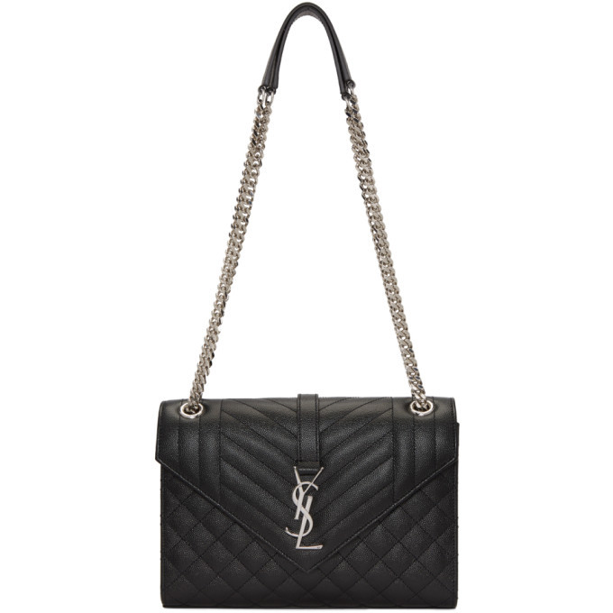 saint laurent black medium envelope chain bag