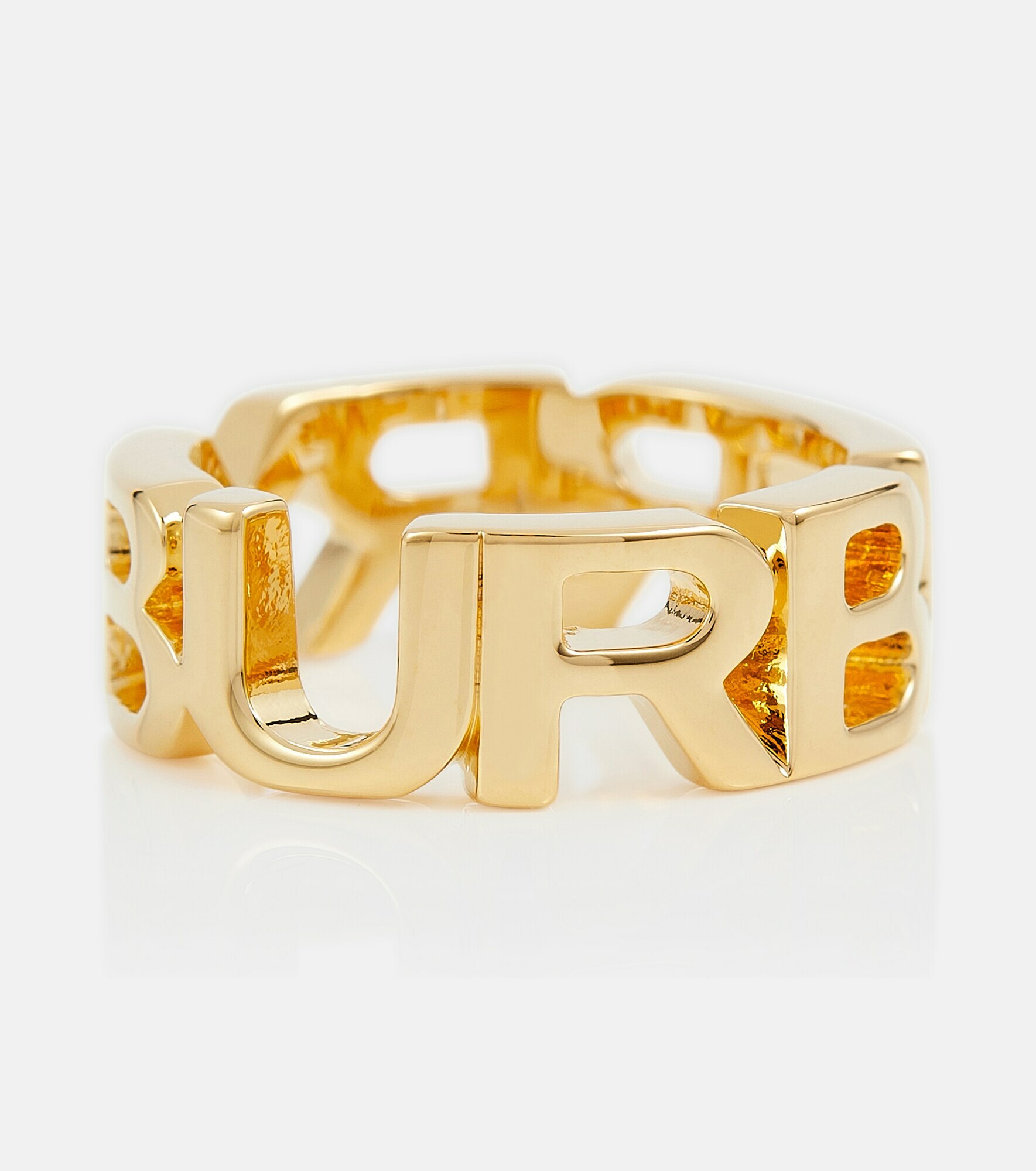Burberry Goldplated brass logo ring Burberry