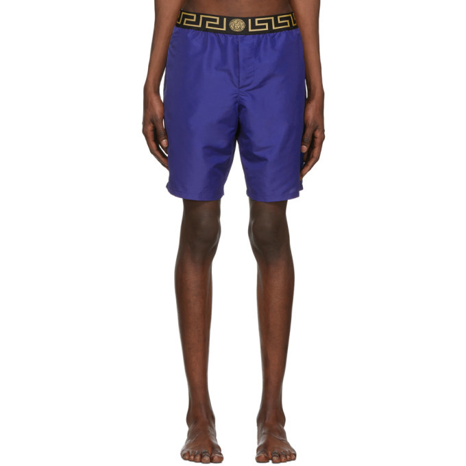 versace blue swim shorts