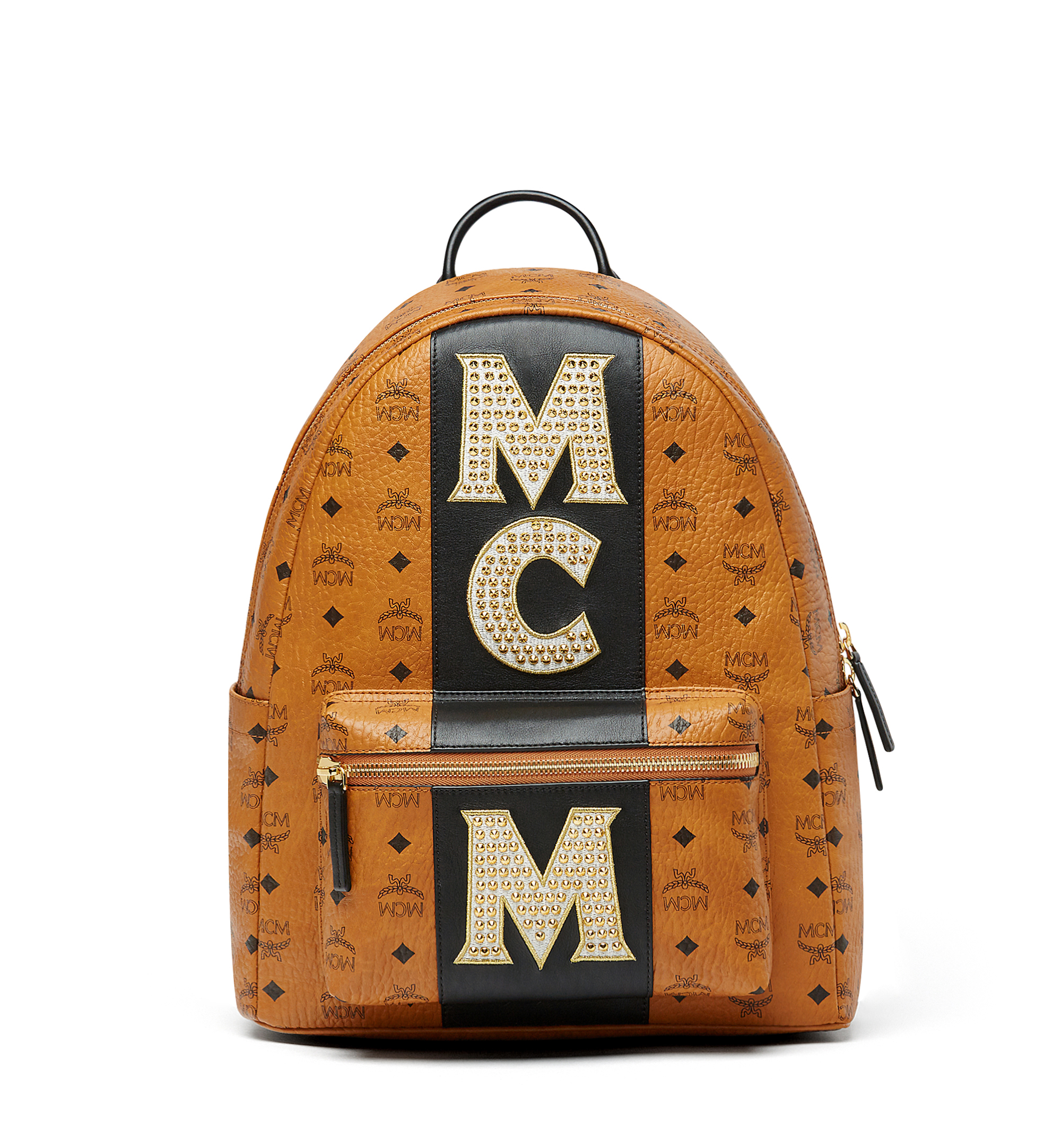 mcm backpack front studs