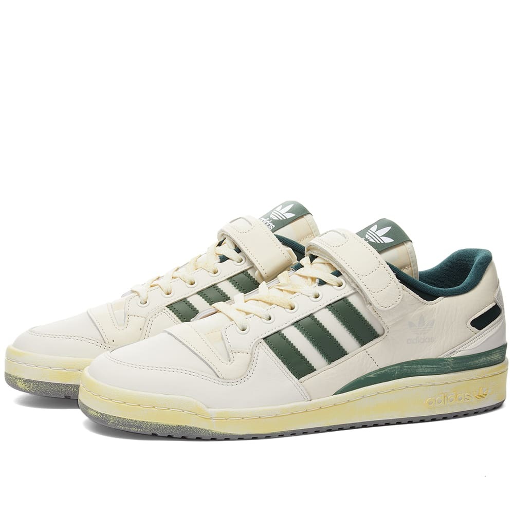 Photo: Adidas Forum 84 Low Sneakers in White/Green Oxide