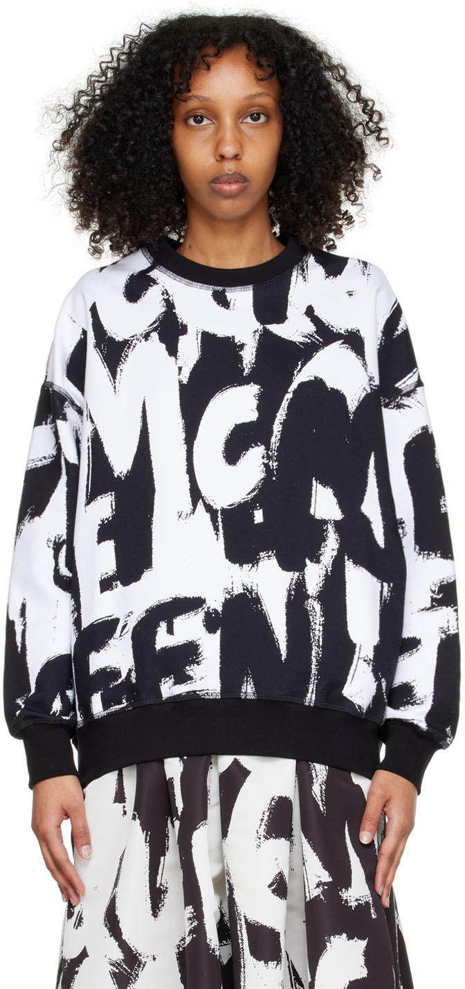 Alexander McQueen Black & White Graffiti Sweatshirt Alexander McQueen