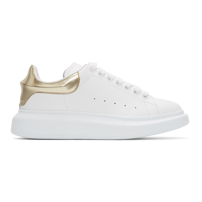 alexander mcqueen sneakers white and gold
