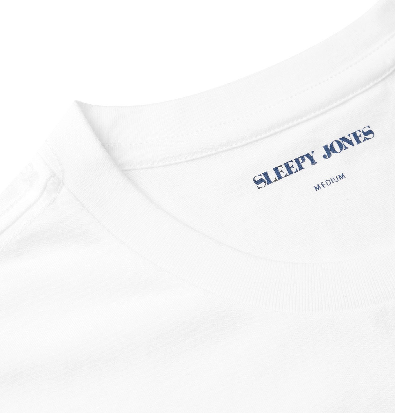 Sleepy Jones Jackson LogoPrint CottonJersey TShirt White Sleepy
