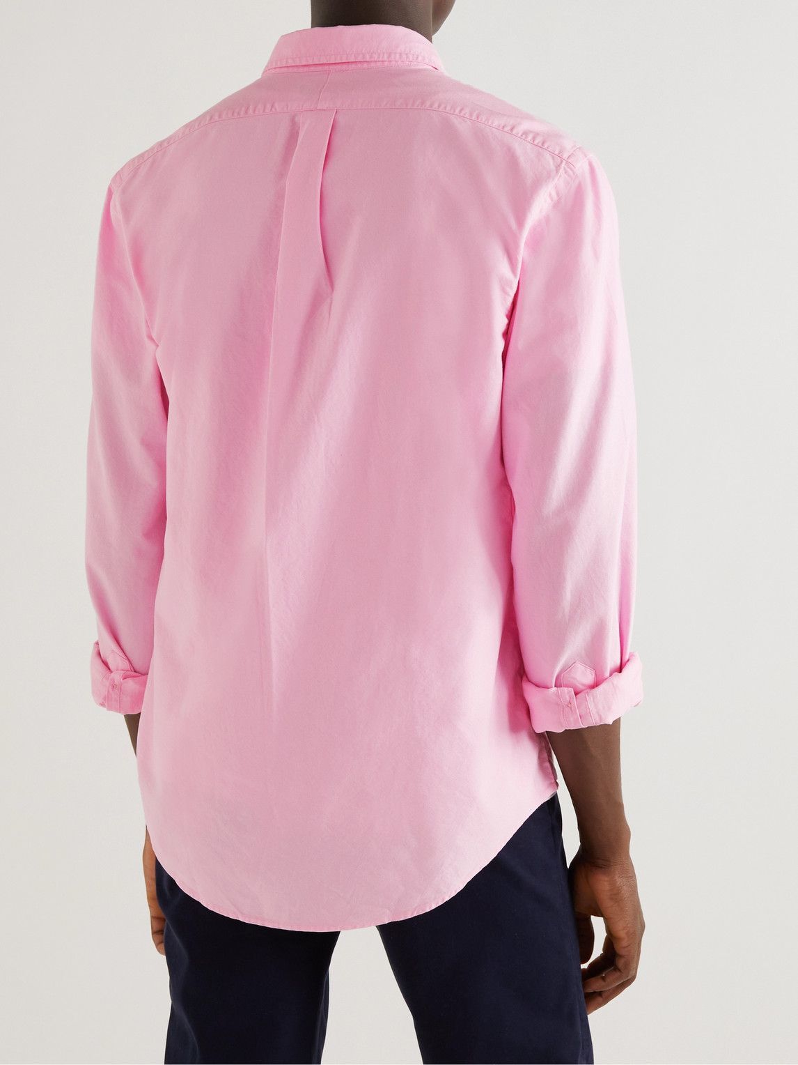 Polo Ralph Lauren - Button-Down Collar Logo-Embroidered Cotton-Piqué Shirt - Pink