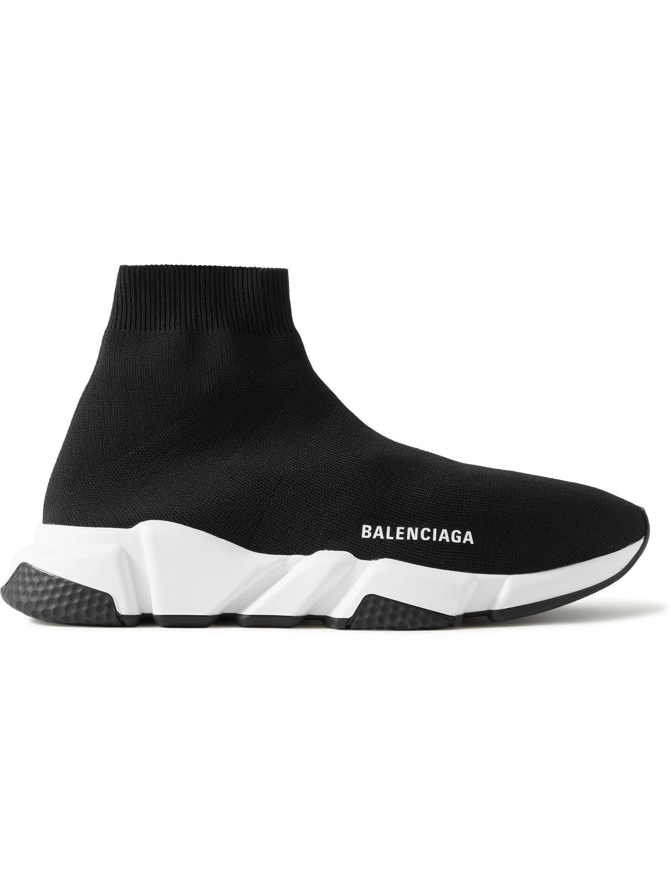 Balenciaga - Speed Recycled Stretch-Knit Slip-On Sneakers - Black ...