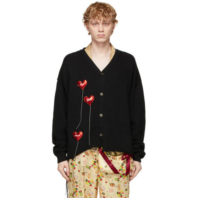 Doublet Black Happy Balloons Cardigan Doublet