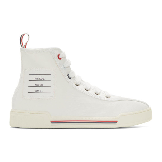 Thom Browne White Cupsole High-Top Sneakers Thom Browne