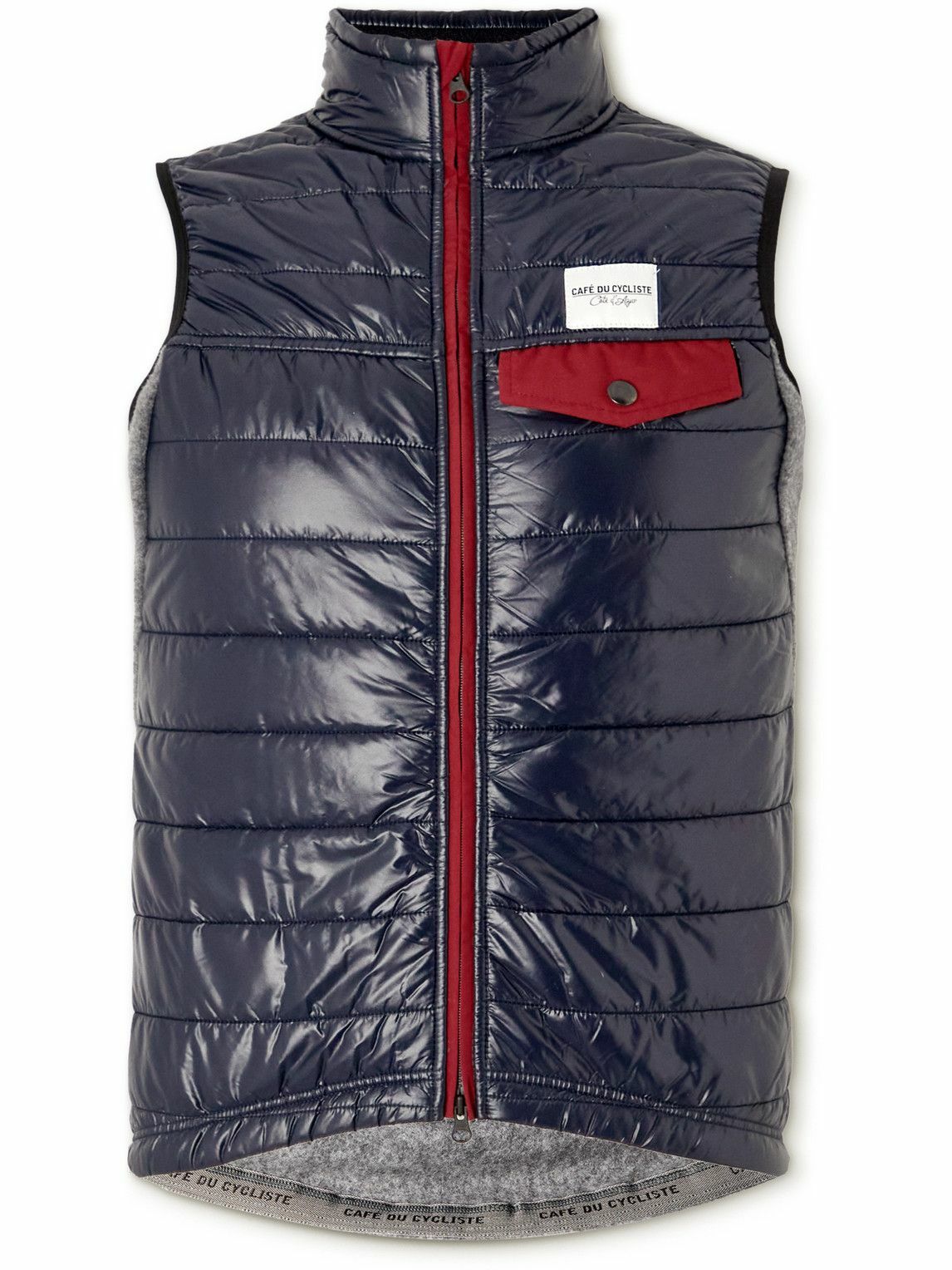 Café Du Cycliste - Padded Quilted Shell And Fleece Gilet - Blue Cafe Du ...