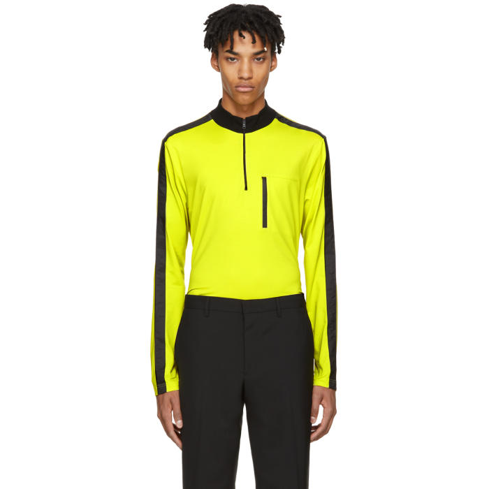 Prada Yellow and Black Tech Zip Turtleneck Prada