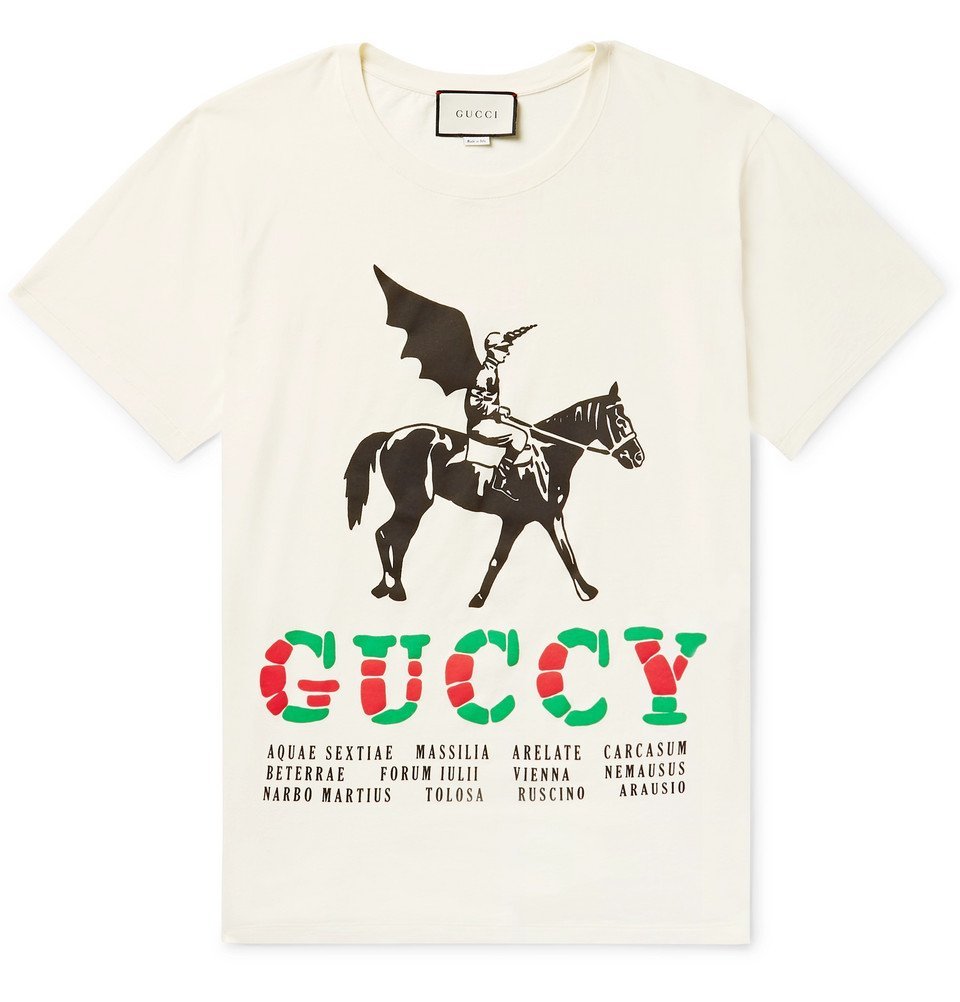 Gucci - Printed Cotton-Jersey T-Shirt - Men - Cream Gucci