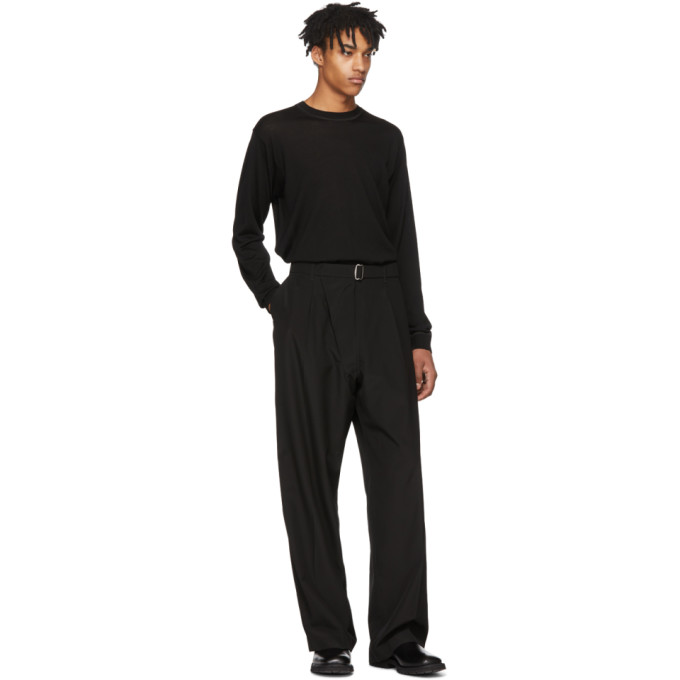 Black Belted Wide-Leg Trousers Mackintosh