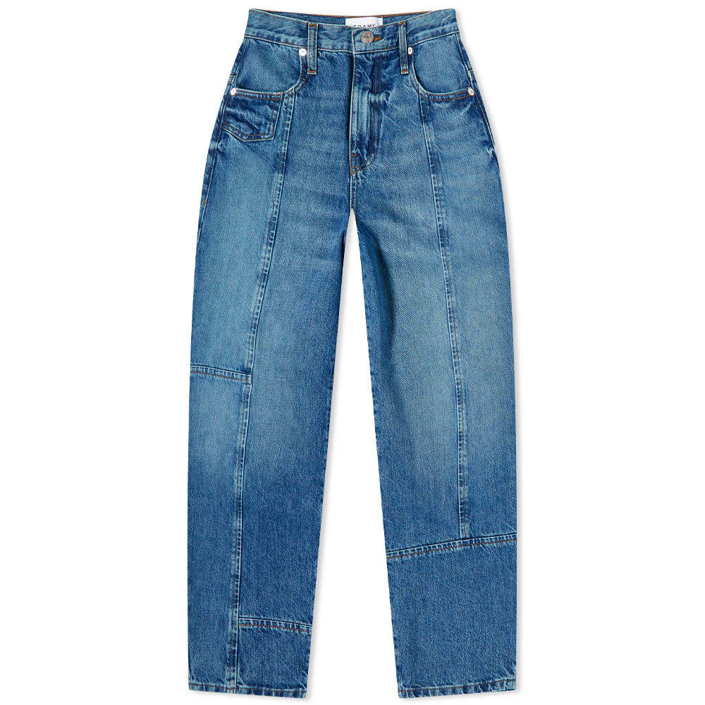 Frame Ultra High Rise Barrel Pieced Jeans Frame Denim