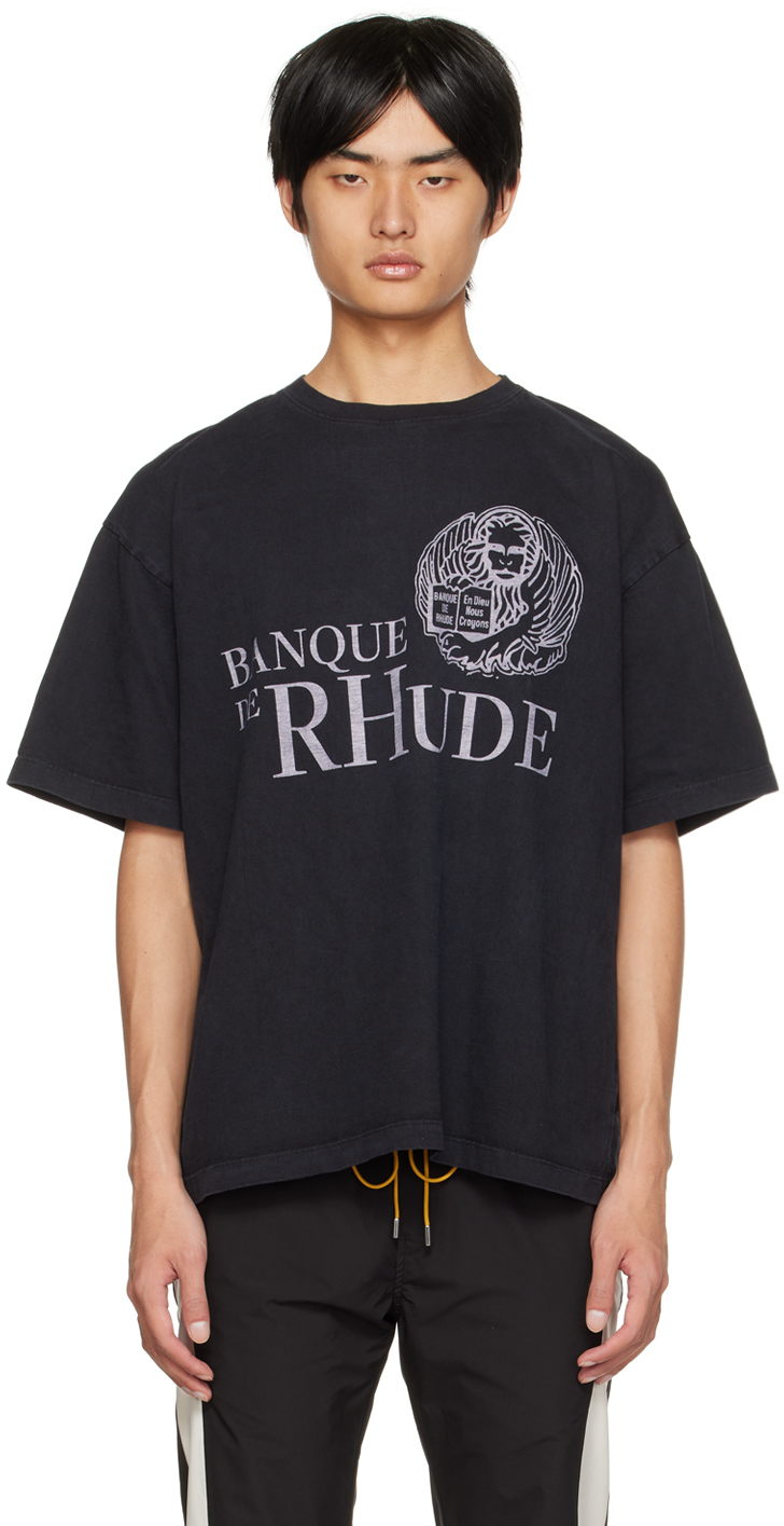 Rhude Navy 'Banque' T-Shirt Rhude